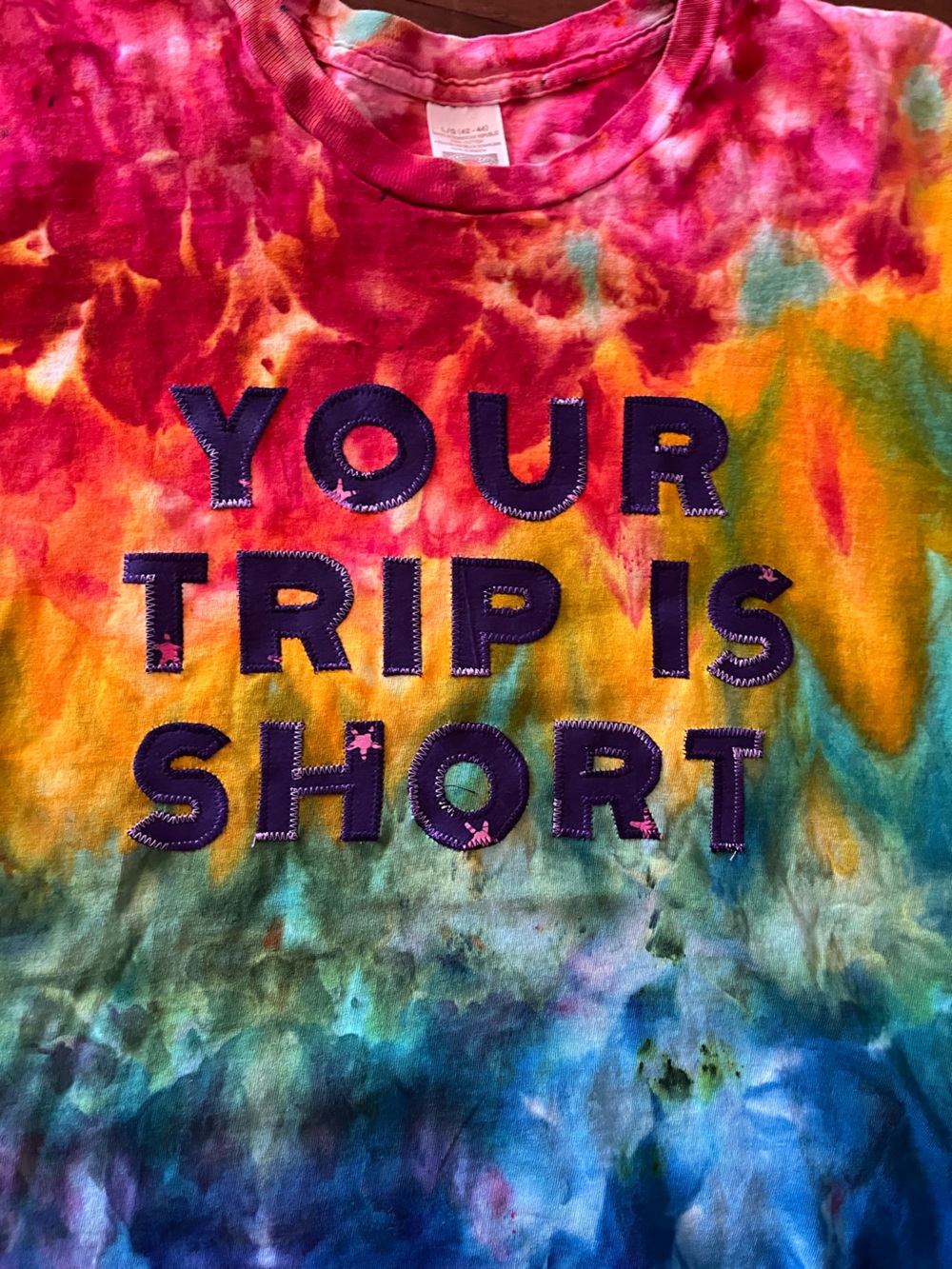 YOUR TRIP IS SHORT lot style PHISH ice dyed 🌈 💜⭕️ YEMSG Phishdicks partytime 🌟